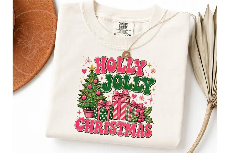 Holly Jolly Christmas PNG Shirt Design