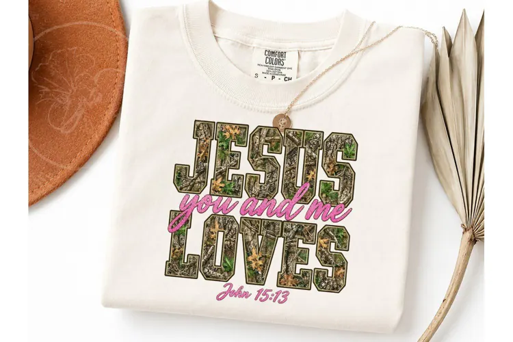Jesus Loves You Camo PNG Shirt Design