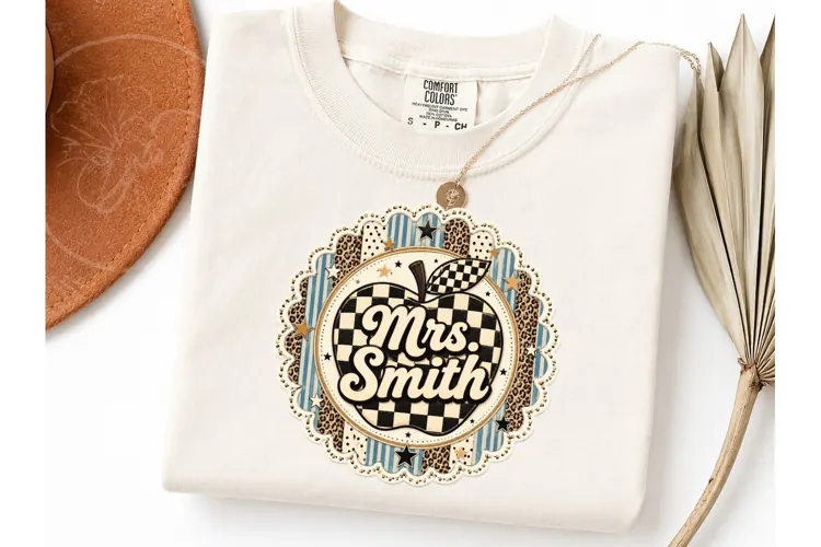 Mrs Smith Teacher Apple PNG Sublimation