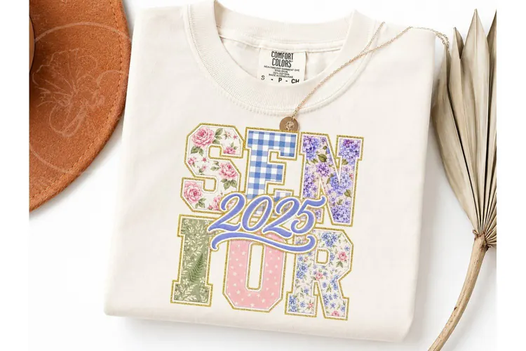 Senior 2025 Floral PNG Sublimation Tee