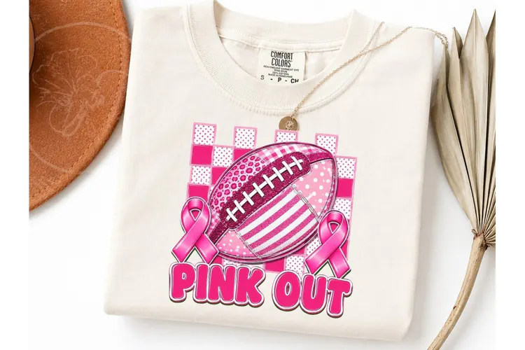 Pink Out Football Breast Cancer PNG Tee