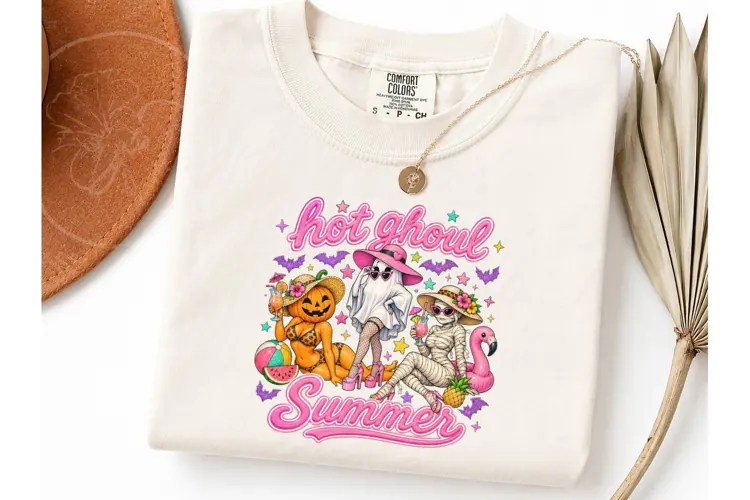 Hot Ghoul Summer Halloween PNG Tee