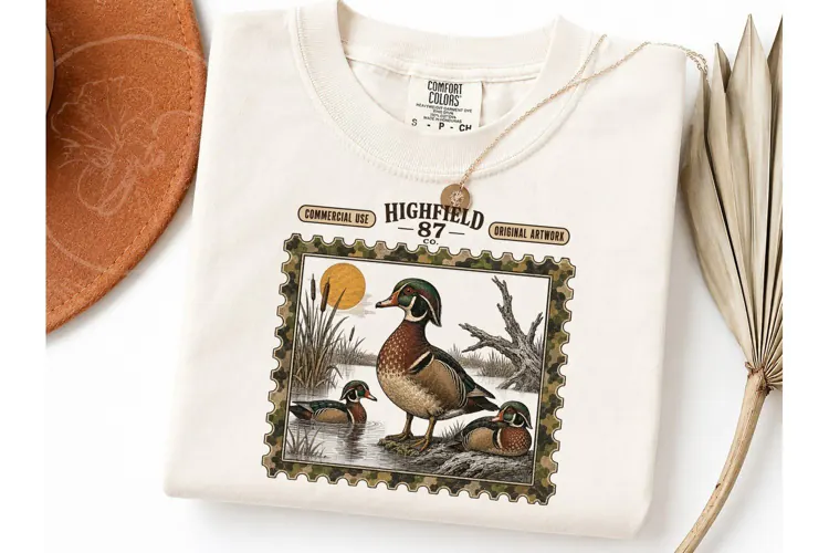 Wood Duck Stamp PNG Hunting Tee Design