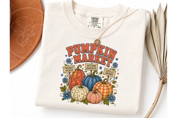 Pumpkin Market Fall Harvest PNG Tee example image 1