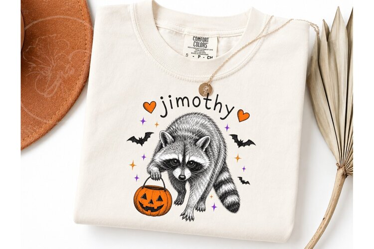 Halloween Raccoon PNG Shirt Design example image 1