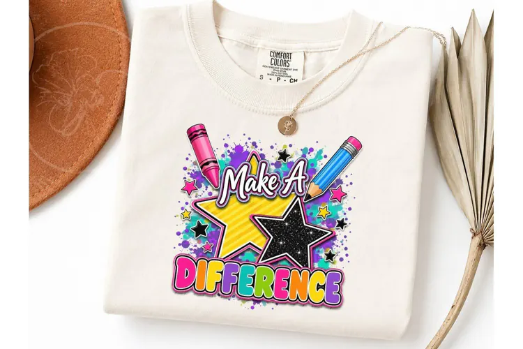 Make A Difference Teacher PNG Tee