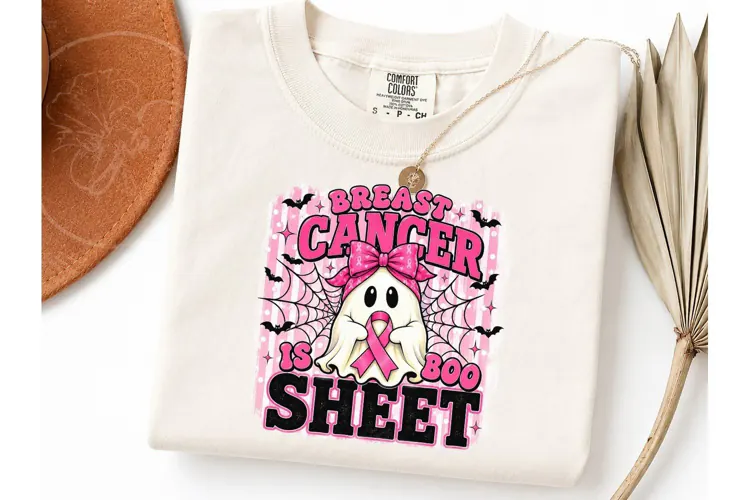 Breast Cancer Boo Sheet Halloween PNG Te