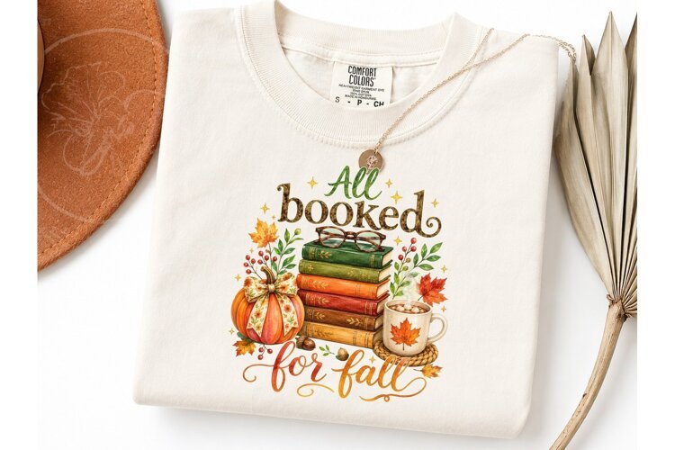 All Booked For Fall PNG Shirt Design example image 1