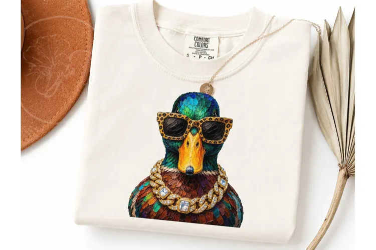 Gangster Mallard Duck PNG Tee Design
