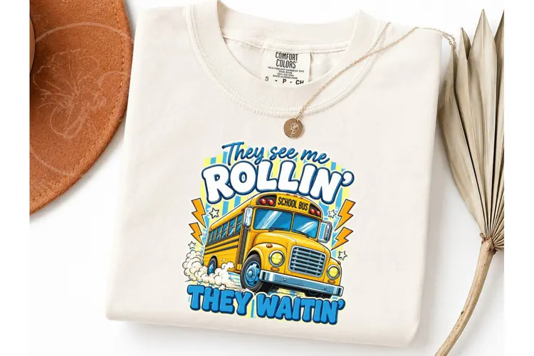 They See Me Rollin School Bus PNG Tee