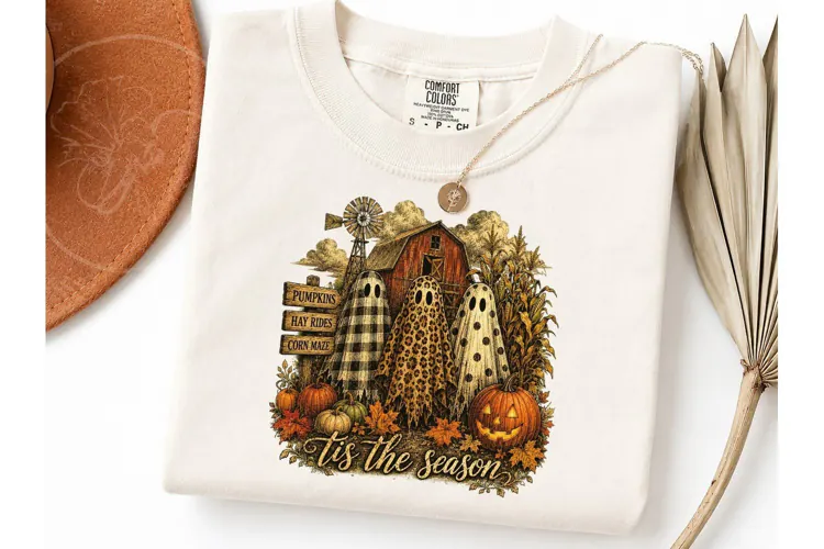 Tis The Season Halloween Farm PNG Tee