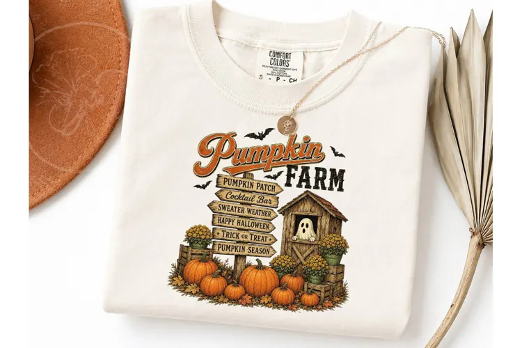 Pumpkin Farm Halloween PNG Shirt Design