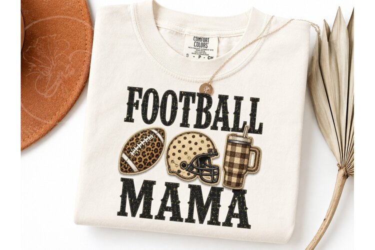 Football Mama PNG Sublimation Tee Design example image 1