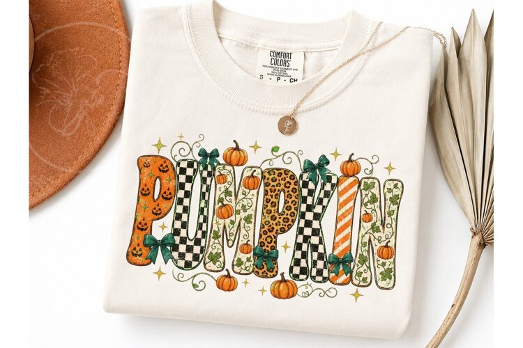 Pumpkin Halloween PNG Sublimation Tee example image 1