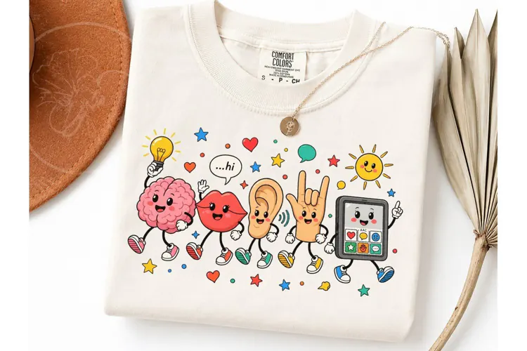 Speech Therapy Retro Characters PNG Tee