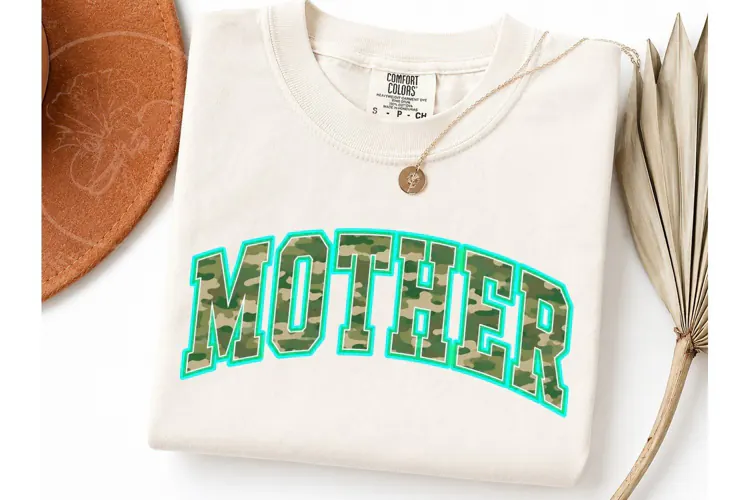 Mother Camo Varsity PNG Sublimation Tee