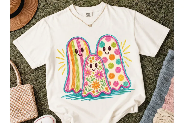 Cute Ghost Trio Halloween PNG Shirt