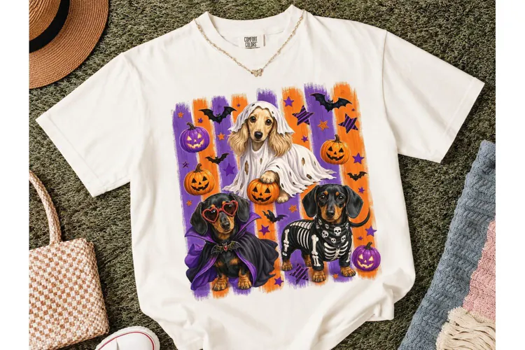 Halloween Dachshund PNG Shirt Design