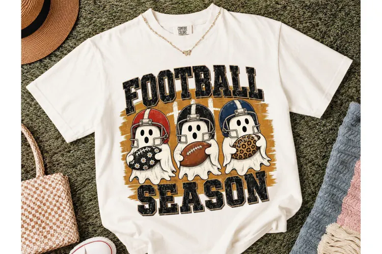 Football Season Ghost PNG Shirt Design