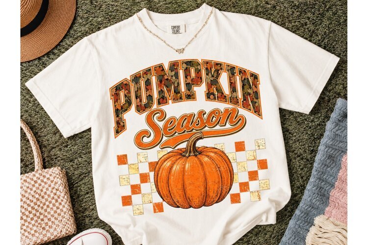 Pumpkin Season Fall PNG Sublimation Tee example image 1