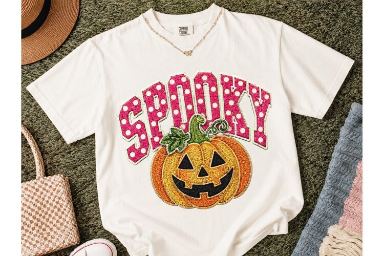 Spooky Pumpkin Halloween PNG Tee Design example image 1