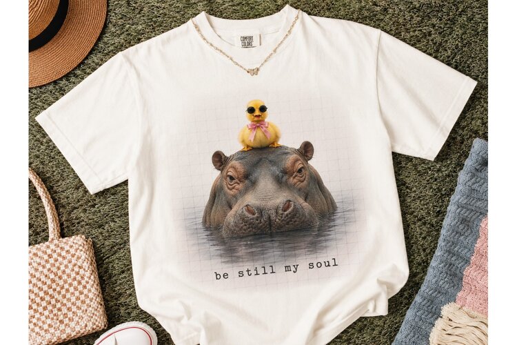 Hippo Duck Be Still My Soul PNG Tee example image 1
