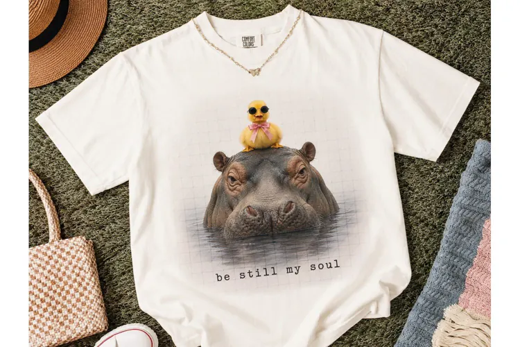 Hippo Duck Be Still My Soul PNG Tee