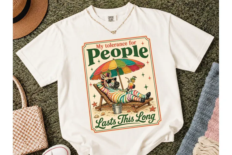 Tolerance For People Zebra Beach PNG Tee