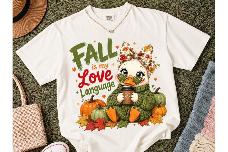 Fall Is My Love Language Duck PNG-Fall Is My Love Language D example image 1