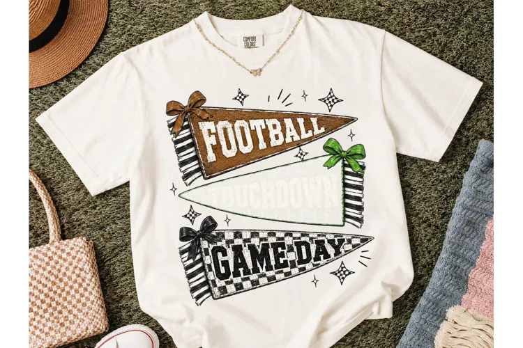 Football Game Day Pennant PNG Sublimatio