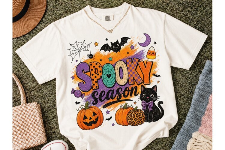 Spooky Season Halloween PNG Shirt Design example image 1