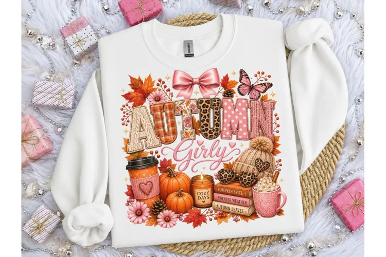 Autumn Girly Fall PNG Sublimation Design