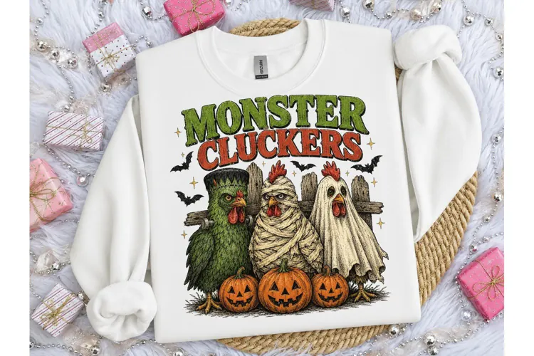 Monster Cluckers Halloween Chicken PNG
