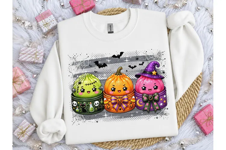 Halloween Kawaii Pumpkin PNG Tee Design