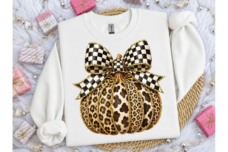 Leopard Pumpkin Bow Fall PNG Sublimation-Leopard Pumpkin Bow