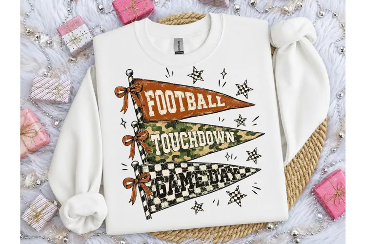 Football Game Day Pennant PNG Tee Design-Football Game Day P
