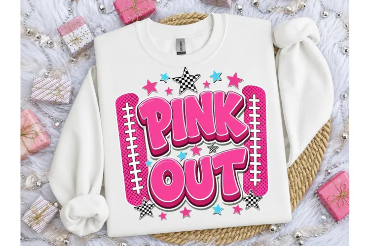 Pink Out Football PNG Sublimation Tee