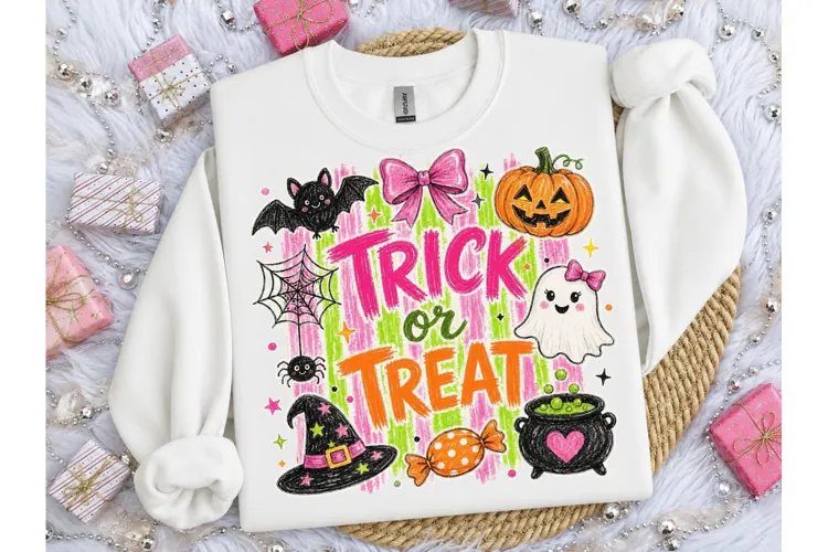 Trick or Treat Halloween PNG Shirt Desig