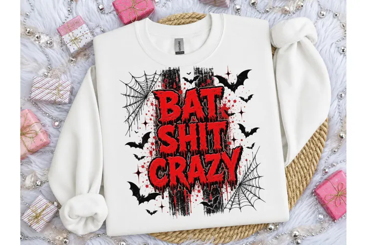 Bat Shit Crazy Halloween PNG Tee