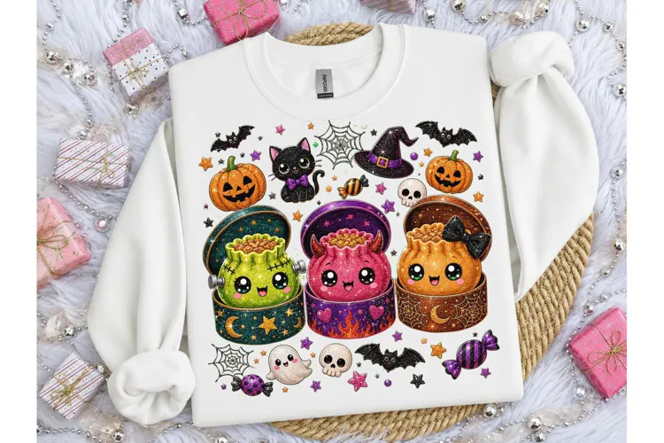 Halloween Kawaii Cauldron PNG Shirt Desi