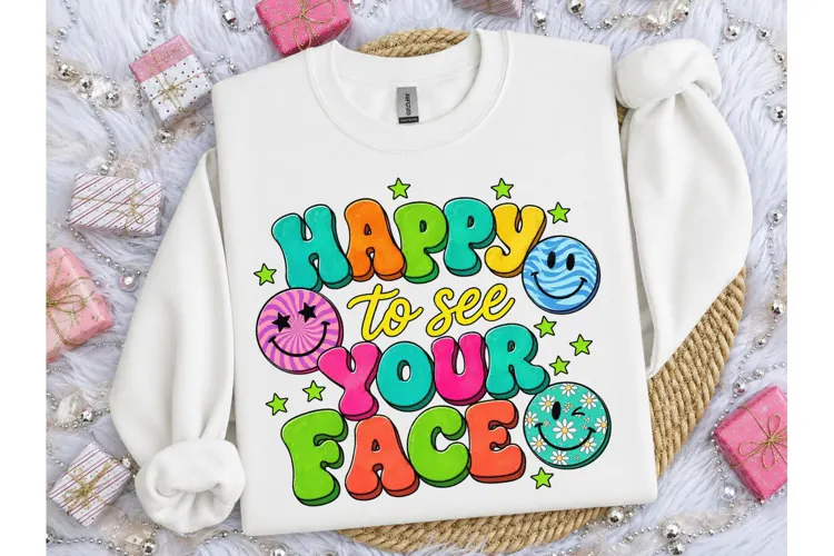 Happy To See Your Face PNG Smiley Tee