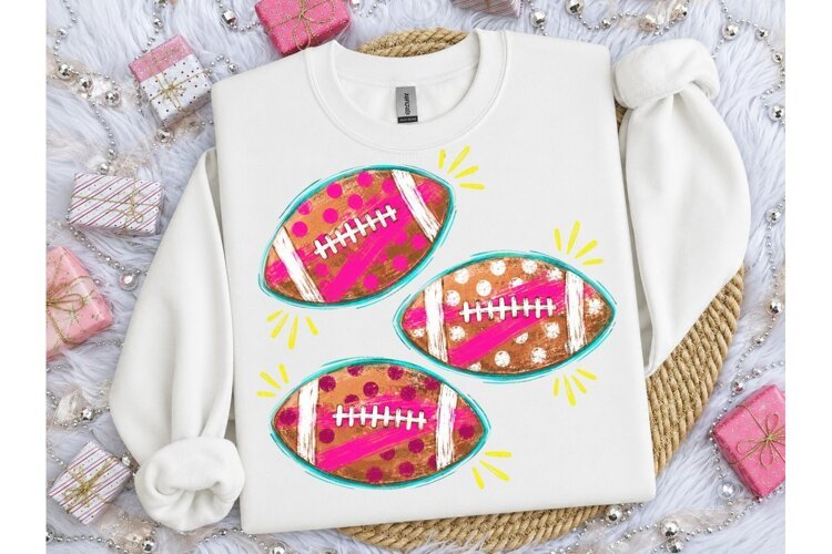 Colorful Football PNG Sublimation Tee De example image 1