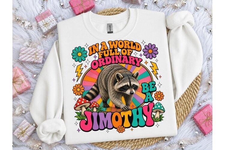 Be A Jimothy Raccoon Retro PNG Tee example image 1