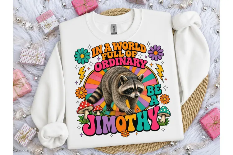 Be A Jimothy Raccoon Retro PNG Tee