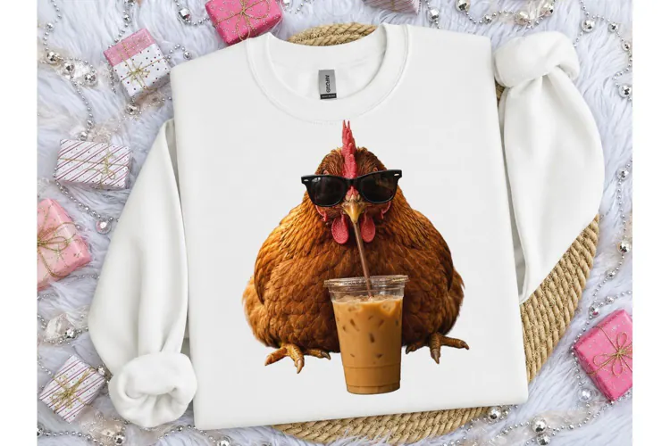 Cool Chicken Iced Coffee PNG Shirt