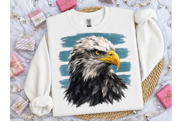 Bald Eagle Portrait PNG Sublimation Tee example image 1