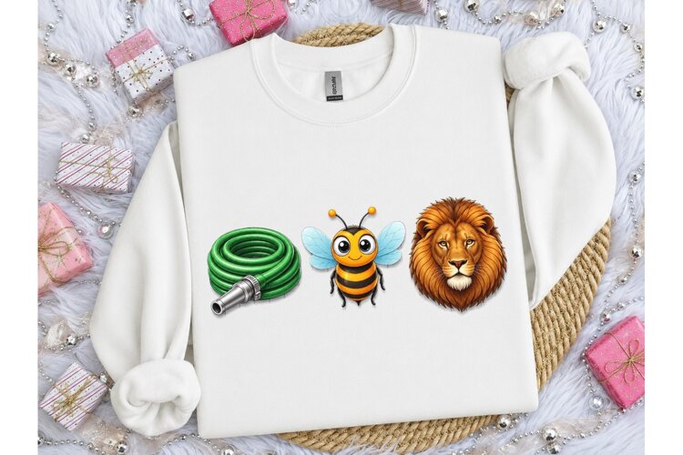 Hose Bee Lion Funny Rebus PNG Tee Design example image 1