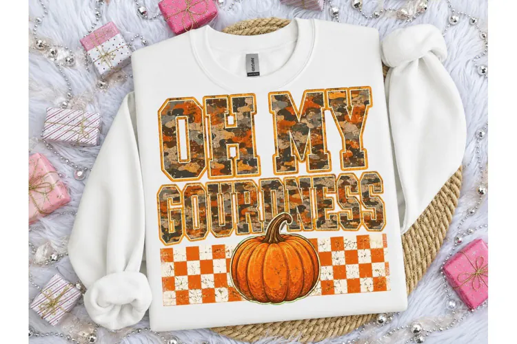 Oh My Gourdness Fall Pumpkin PNG Tee