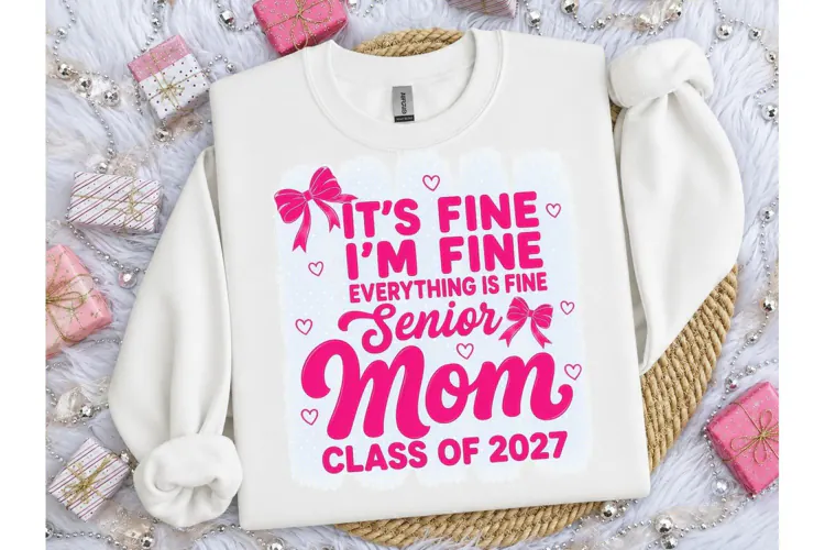 Senior Mom Class 2027 PNG Tee Design