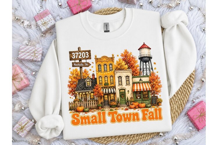 Small Town Fall Nashville PNG Shirt Desi example image 1